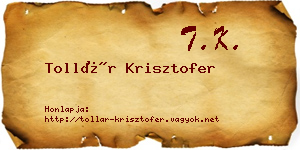 Tollár Krisztofer névjegykártya
